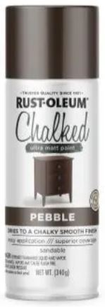 Rust-Oleum® Chalked Ultra Matte Paint creates an ultra matte finish with superior adhesion and coverage in an easy-to-use spray formula. It rejuvenates furniture and home décor with timeless elegance. It can be painted or distressed, giving any project