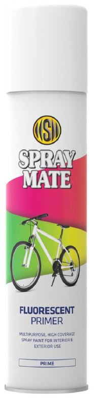 Spraymate Fluorescent spray paint is an exclusive formulation, which gives a bright matt, day glow fluorescent finish that does not crumble, flake or rub off. To ensure adhesion and brightest finish product must be applied to Spraymate fluorescent white pr