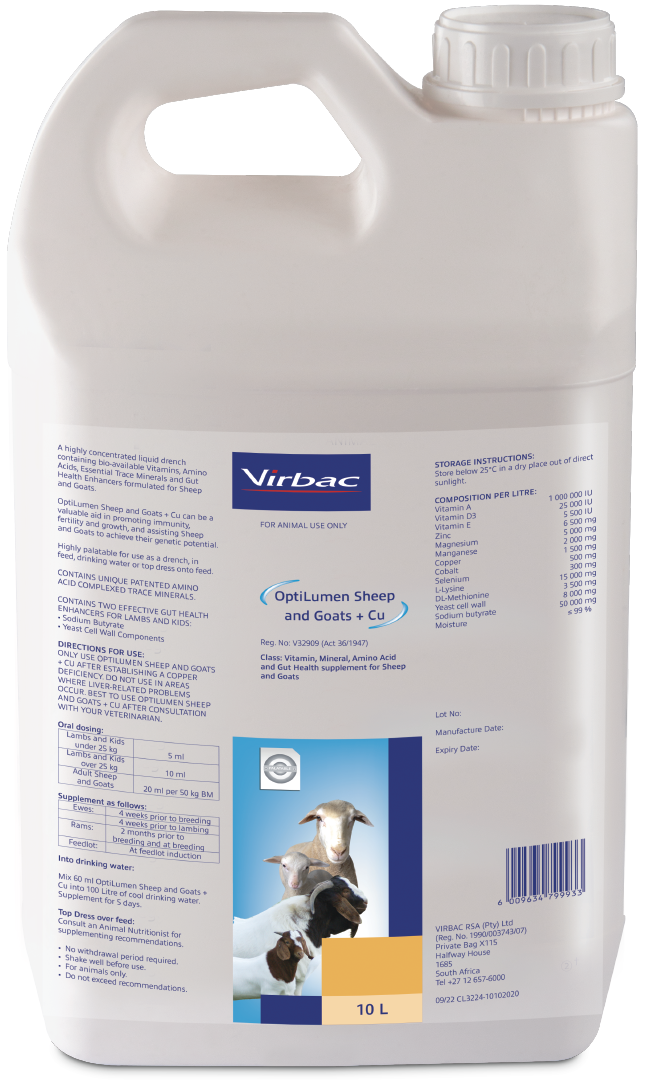 A highly concentrated liquid drench containing gut health enhancers, highly bioavailable organic trace minerals, vitamins and amino acids - formulated for sheep & goats.