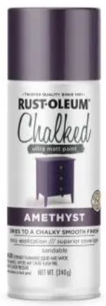 Rust-Oleum® Chalked Ultra Matte Paint creates an ultra matte finish with superior adhesion and coverage in an easy-to-use spray formula. It rejuvenates furniture and home décor with timeless elegance. It can be painted or distressed, giving any project