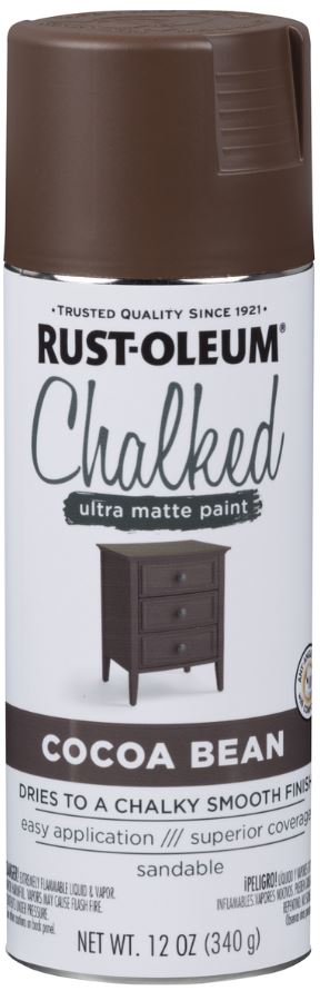 Rust-Oleum® Chalked Ultra Matte Paint creates an ultra matte finish with superior adhesion and coverage in an easy-to-use spray formula. It rejuvenates furniture and home décor with timeless elegance. It can be painted or distressed, giving any project