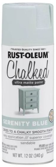 Rust-Oleum® Chalked Ultra Matte Paint creates an ultra matte finish with superior adhesion and coverage in an easy-to-use spray formula. It rejuvenates furniture and home décor with timeless elegance. It can be painted or distressed, giving any project