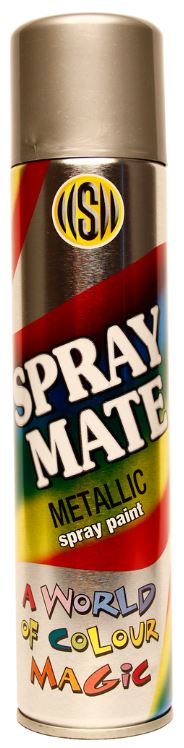 SPRAYMATE Metallic spray paint is manufactured with silver metallic flake, giving the application a unique shimmer effect. It is suitable for most substrates such as, wood, metal, aluminium, glass, stone and various types of plastics. Shimmer Effect. Fast