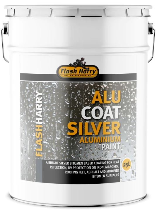 Offers several advantages over conventional bituminous aluminum paints. Its extreme brilliance, allows maximum U.V and heat reflection giving increased service life to the substrate. Alu-Coat Silvers high flash point (high boiling point solvents) which boil between 1800  2000 c increase coverage by preventing the product drying out on the roller during application.Coverage: 1L  6 square meters, 5L  30 square meters, 25L  150 square meters.