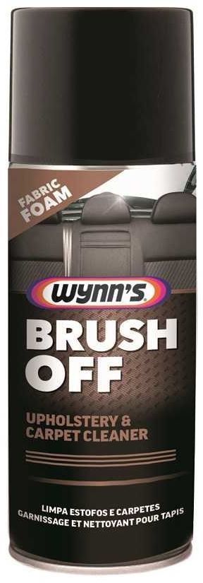 Wynn's Brush off is a dry foam cleaner for all fabric and velour upholstery in the car and at home.The activated foam assists in lifting dirt to the surface for ease of removal. Ideal for carpets, roof linings, seats etc.