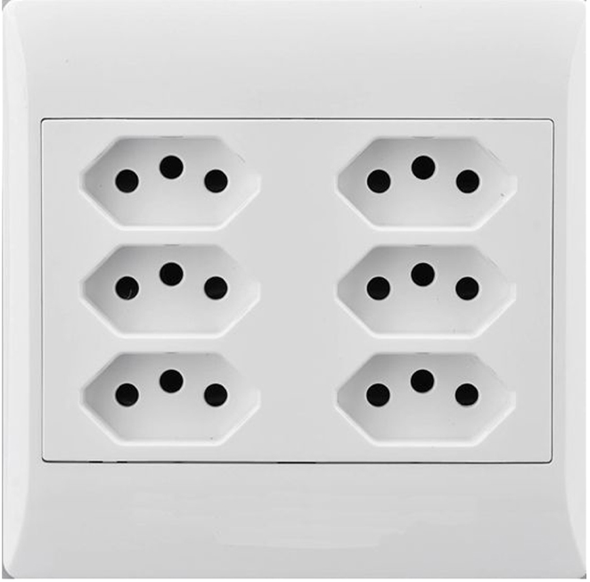 Safety shuttered, LED power on indicator, Overload protection, New 3 pin euro design, Easy pull plug top design, 6 X 3 Pin Euro Socket 4X4 White.