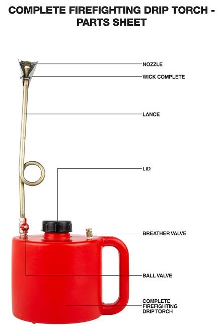 Replacement breather valve  on a firefighting driptorch
