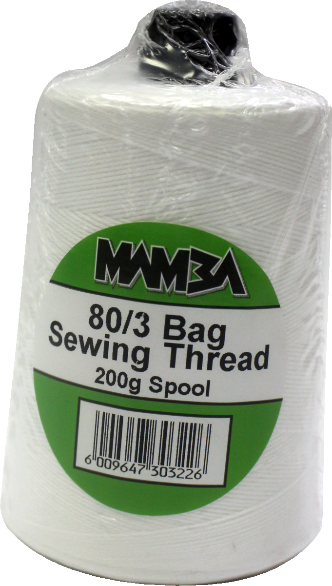 Bag closure thread for paper bags and polyprop bag sewing.