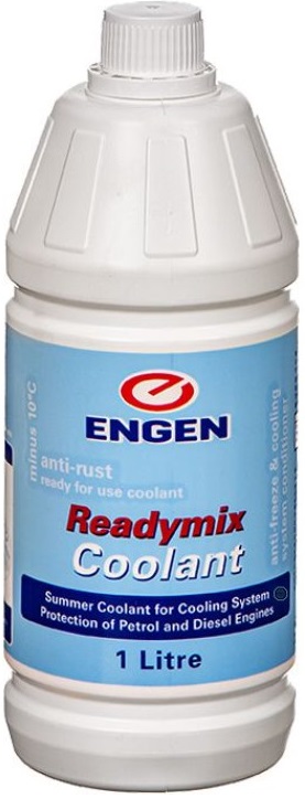 Engen multipurpose antifreeze is a nitrite-, amine-, silicate-, borate- and phosphate-free engine coolant concentrate based on ethylene glycol. Being a concentrate, it must be diluted with clean water before use. It provides excellent corrosion protection to all cooling system metals and alloys used in internal combustion engines as well as protection against freezing for up to one year. It is miscible with other silicate-free and silicate-containing coolants, although mixing is not recommended.