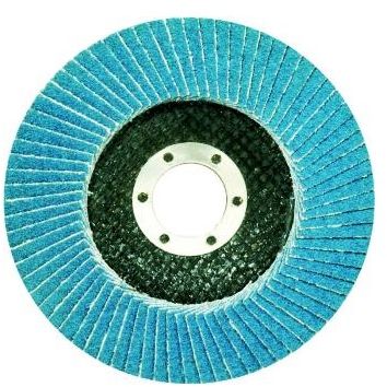 Flap Discs are made of Alumina Zirconia coated flaps fastened to a glass fibre backing.