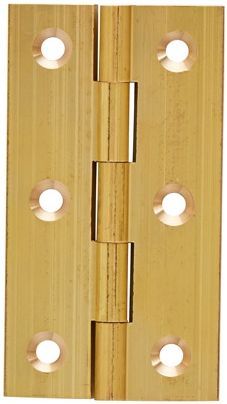 Butt Hinge 75mm x 41mm Pair Solid Brass Un Polished & incl Screws.