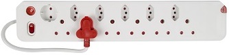 Safety shuttered, LED power on indicator, Switched, New 3 pin euro design, Easy pull plug top design, surge protection.