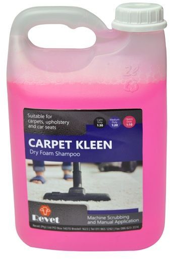 Dry Foam Shampoo that is suitable for carpets, upholstery and car seats. Dilute with water and stir vigorously, use the foam to wash and clean the desired item. Light Duty mixture ration 1:30. Medium Duty mixture ration1:20. Heavy Duty mixture ration1:10.