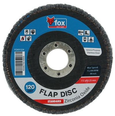 Flap Discs are made of Alumina Zirconia coated flaps fastened to a glass fibre backing.