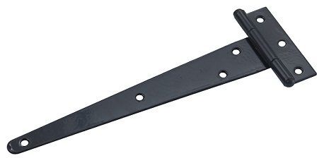 T Hinge 250mm Pair Mild Steel Black Japaned Epoxy Coated & incl Screws.