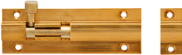 Barrel Bolt Straight 100mm Solid Brass Polished Brass Finish & incl Screws.