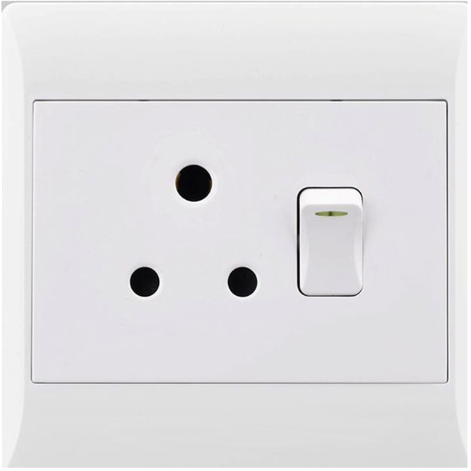 16A Switch socket cover, 4 x 4 single.