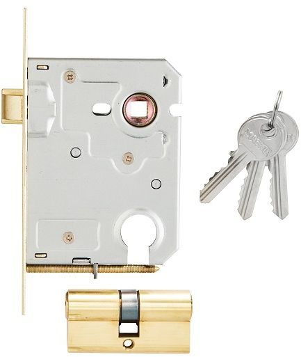 Profile Cylinder Lock Insert Premium incl Euro Profile Double Cylinder Only Brass Steel Chrome Plated & 2 Keys.