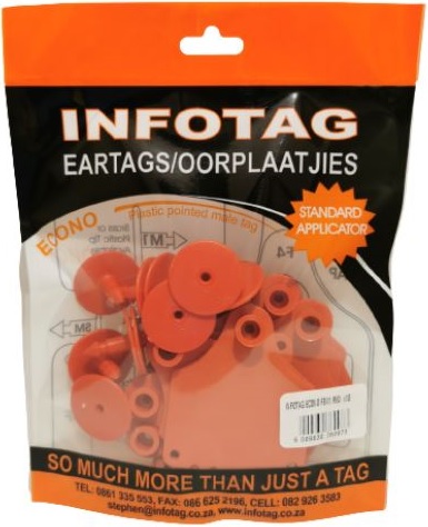 Plastic ear tags with plastic point.