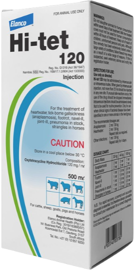 For the treatment of tick-borne gall sickness (anaplasmosis), heartwater, foot rot, navel ill, joint ill, pneumonia in stock and strangles in horses.