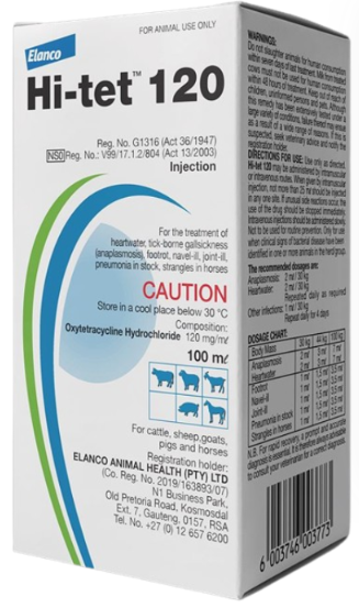 For the treatment of tick-borne gall sickness (anaplasmosis), heartwater, foot rot, navel ill, joint ill, pneumonia in stock and strangles in horses.