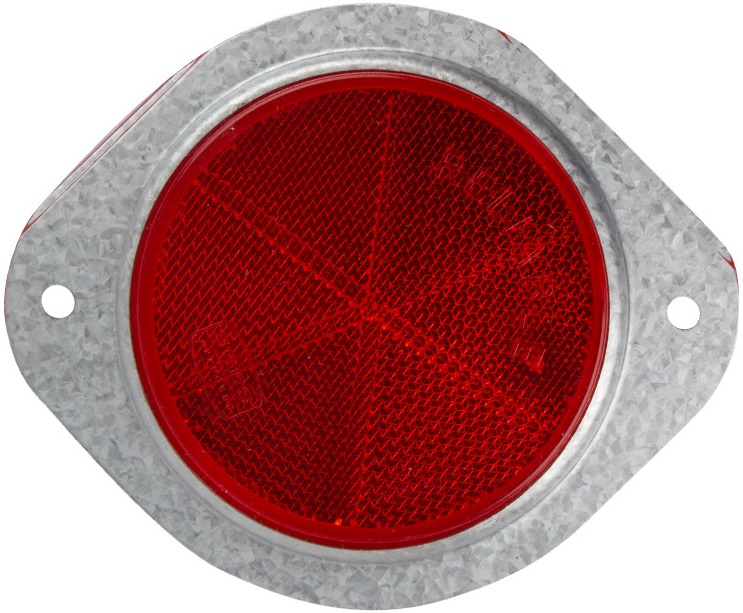 Increase Visibility And Safety With The Red Round Reflector (76Mm) For Your Vehicle76Mm Diameter Lens Electro-Galvanized Metal Flange.