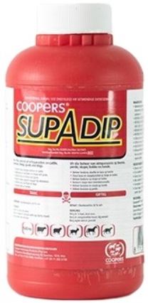 Coopers Supadip is indicated for the control of ectoparasites on cattle, horses, sheep, goats and dogs.