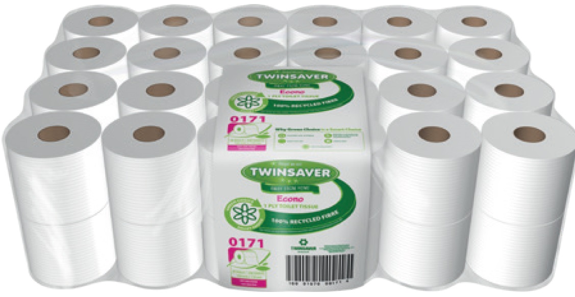 Twinsavers very popular 1 Ply toilet paper is the epitome of its environmentally friendly range. South Africas only SABS-approved toilet paper.