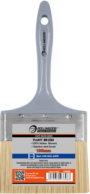 Paint Brush best with Water based paints (Acrylic,PVA, Latex) 100% Hollow Filament Stainless Steel Ferrule.