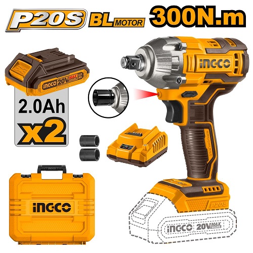 Cordless Wrench 300NM IMP Kit 20V PS+ Ingco