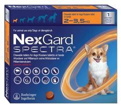 Rapidly kills fleas (starts within 30 minutes of administration). Treats and prevents against ticks. Treatment and control of mite infestations. Prevention and control of adult roundworms, hookworms and whipworms. NexGard SPECTRA® protects against adult. Spirocerca lupi in the oesophagus in dogs. Prevents heartworm disease.