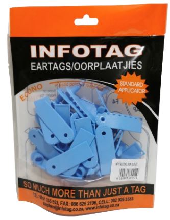 Moulded plastic ear tag. For identification of domestic livestock and or other animals