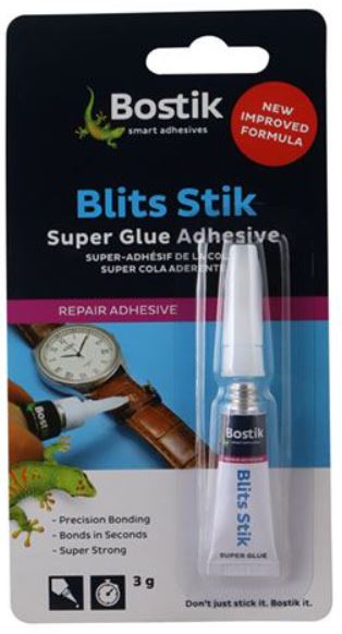 A versatile cyanoacrylate based super glue formulated for strong instant bonds to most non-porous material such as metal, glass, ceramic, rubber. The packaging design allows for precision application of adhesive to small parts. It is ideal for quick DIY re