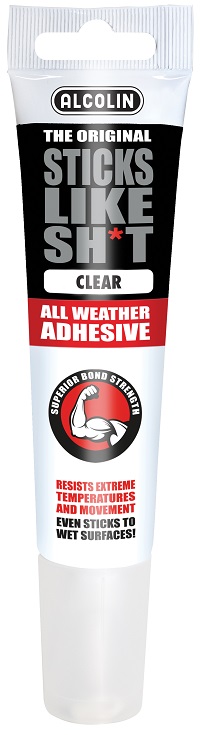 All weather adhesive, instantly bonds to wood, plastics, brick,metal etc. Bonds in the wet, waterproof.