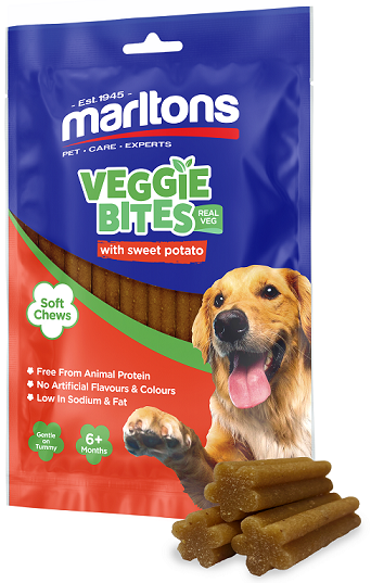 Nourish your dog with the wholesome goodness of Marltons Veggie Bites. Made with real sweet potato, and infused with an irresistible smokey flavour, these soft and chewy bites are more than just treats  they're a nutritious snack. Sweet potatoes are an excellent source of dietary fibre, antioxidants, and iron. Perfect for curbing hunger between meals, aiding in training, and expressing love, these 100g packs offer a tasty and health-conscious reward.