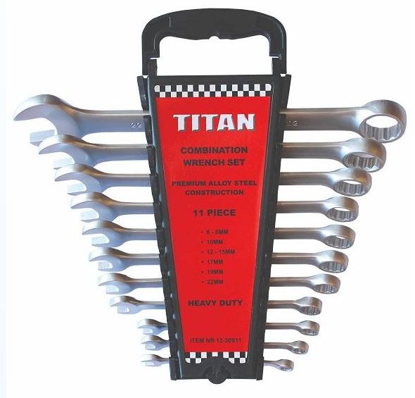 Set combination wrench 11pc 6-22mm h/d professional, premium alloy steel, matt satin finish, rust-resistant.