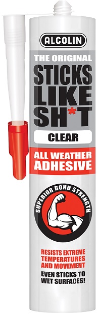 All weather adhesive, instantly bonds to wood, plastics, brick,metal etc. Bonds in the wet, waterproof.