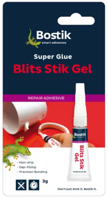 A versatile cyanoacrylate based super glue formulated for strong instant bonds to most non-porous material such as metal, glass, ceramic, rubber. The packaging design allows for precision application of adhesive to small parts. It is ideal for quick DIY re