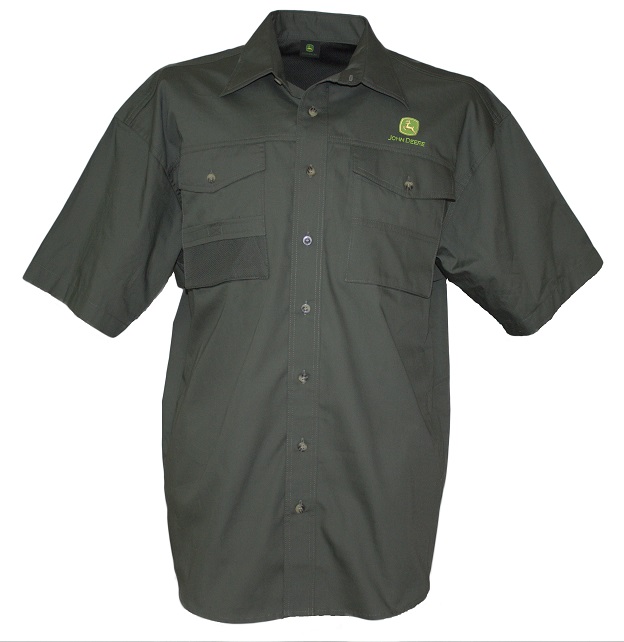 Shirt S/S Men Vent Safari Olive S John Deere