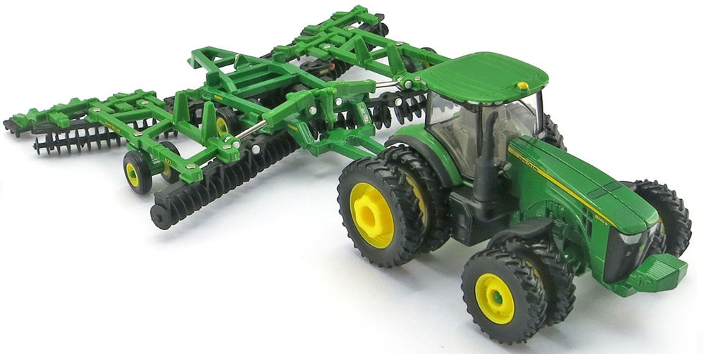 Toy Die Cast 8R Tractor With 637 Disk 1/64