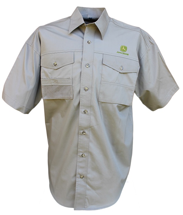 Shirt S/S Men Vent Safari Khaki S John Deere