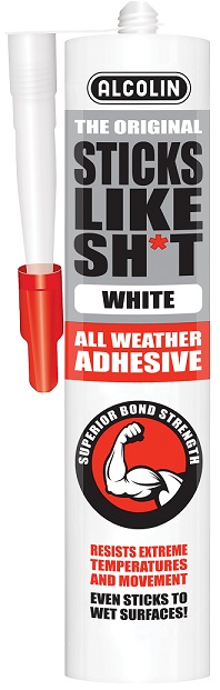 All weather adhesive, instantly bonds to wood, plastics, brick,metal etc. Bonds in the wet, waterproof.