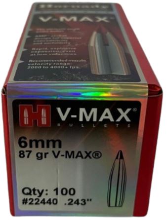 Hornady Bullets 6mm-87gr V-Max