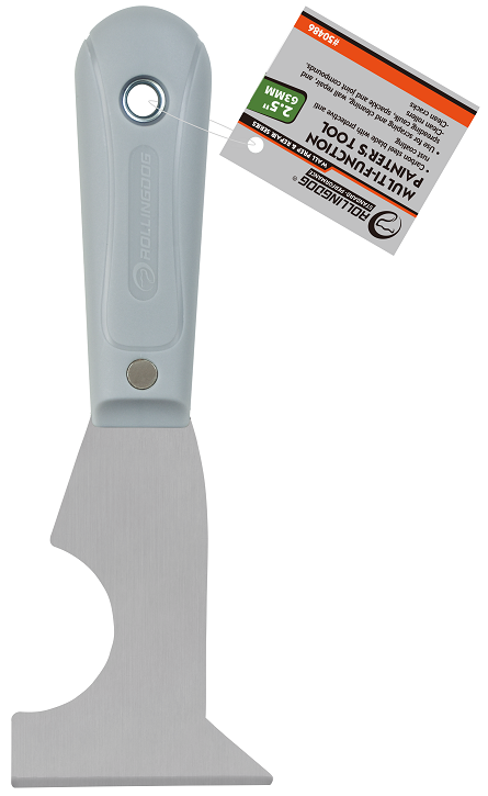 Multi-Function Painter's Tool. 63mm. Carbon steel blade with protective anti rust coating. Use for scraping and cleaning, wall repair, and spreading caulk, spackle and joint compounds. Clean rollers. Clean cracks.