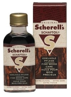 Schaftol top quality special gun stock oil optimally conserves open pore wood, and thanks to the Gun Stock Oil anti damp complex, protects it against weathering influences of all kind, particularly from becoming stained or mottled.