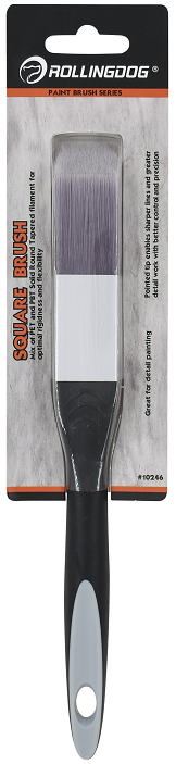 Detail Brushament: 30% PBT + 70% PET Ferrule Handle: Soft Rubber Grip (PP+TPE). Great for painting corners.