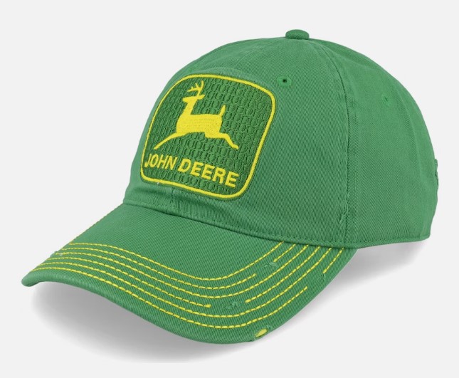 Cap Green Worn Look With Vintage Logo John Deere