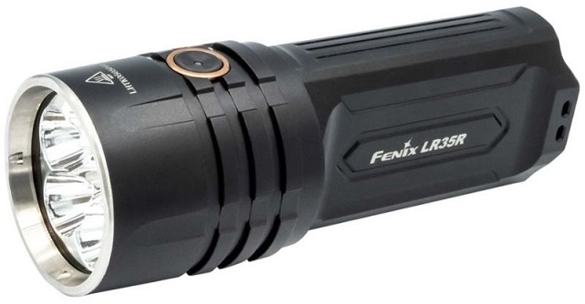 The LR35R is an extremely powerful flashlight that is capable of blasting an incredible 10000 lumens of light from a flashlight that is only 5.5 long. Powered by two 21700 rechargeable li-ion batteries, the LR35R is USB Type-C rechargeable and includes a battery level indicator to keep track of your batteries status. Intelligent step-down overheat protection helps keep the light from overheating while using the maximum outputs. The LR35R 10000 lumen flashlight is IP68 dustproof and waterproof. Perfect for outdoorsmen, or for anybody who wants to dramatically light up the night, the LR35R defines what is possible from a mid-sized flashlight! Please note this light requires a wall charger that is at least 2 AMPS for proper charging.