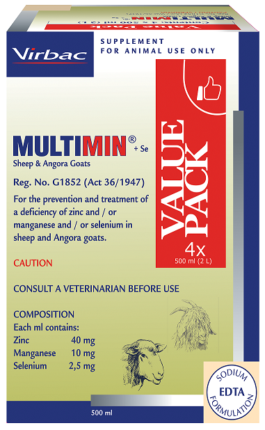 For the prevention and treatment of a deficiency in zinc and / or manganese and / or selenium in sheep and angora goats.