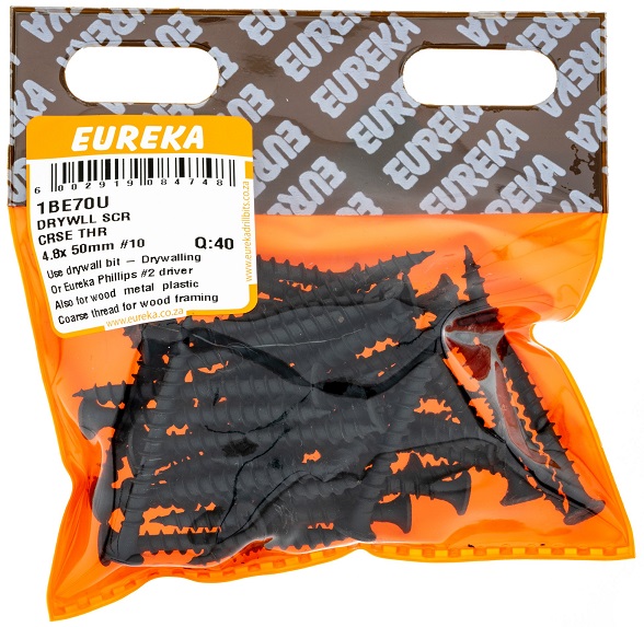 Screw Eureaka Dry Wall Coarse Thread 4.8x50mm 1BE70U Q40